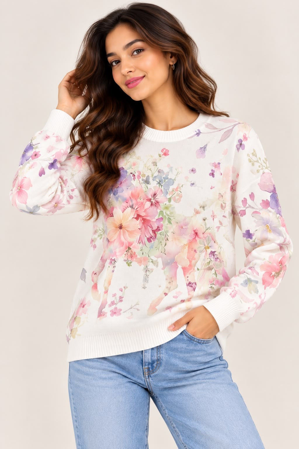 Floral Printed Sweatshirt