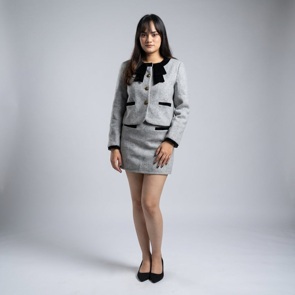 Two-Piece Blazer Skirt Set