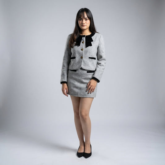 Two-Piece Blazer Skirt Set