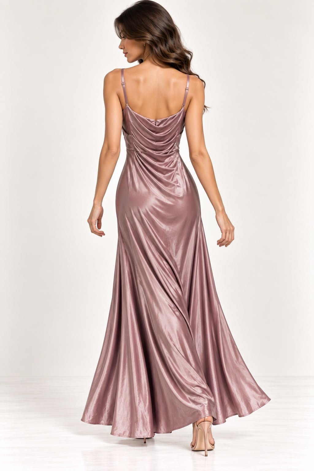 Satin Pleated Maxi Dress