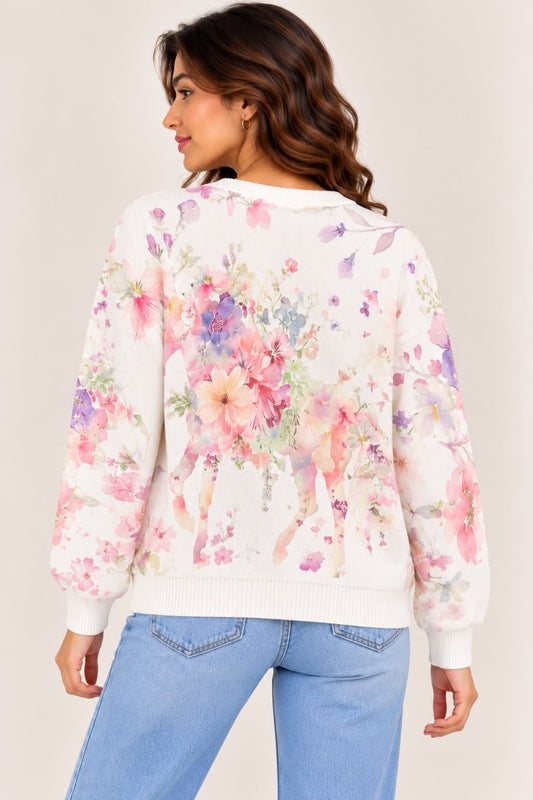 Floral Printed Sweatshirt